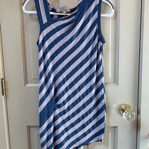 Asymmetrical Blue and Grey Dress
